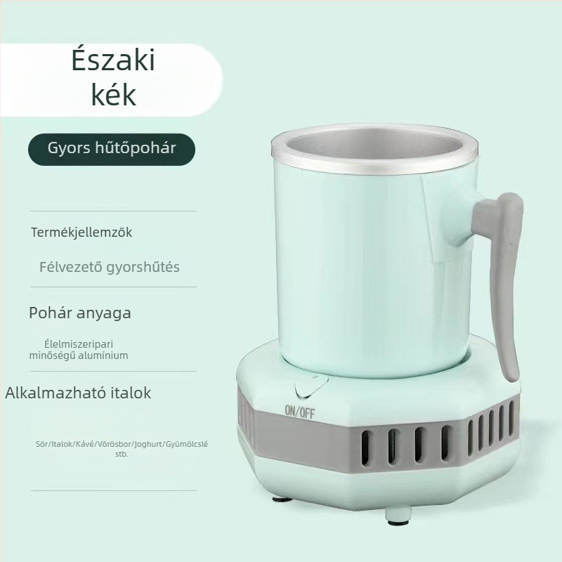 Sör- és italok hűtő-fűtő pohár, 420 ml, műanyag test, 60 W, 8 cm átmérő