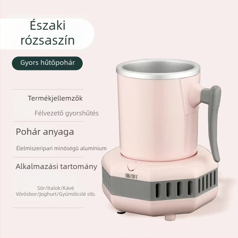 Sör- és italok hűtő-fűtő pohár, 420 ml, műanyag test, 60 W, 8 cm átmérő