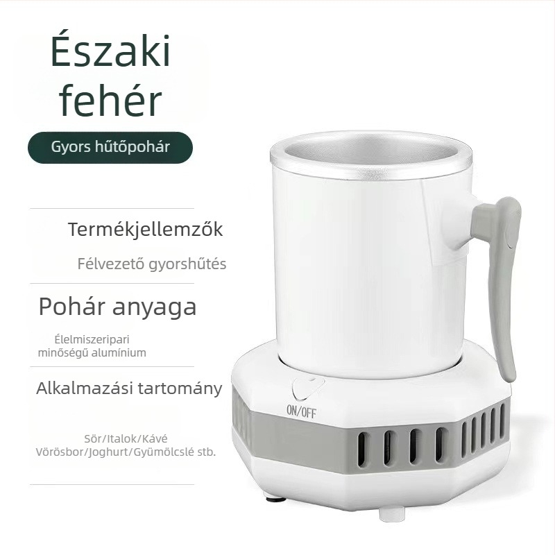 Sör- és italok hűtő-fűtő pohár, 420 ml, műanyag test, 60 W, 8 cm átmérő