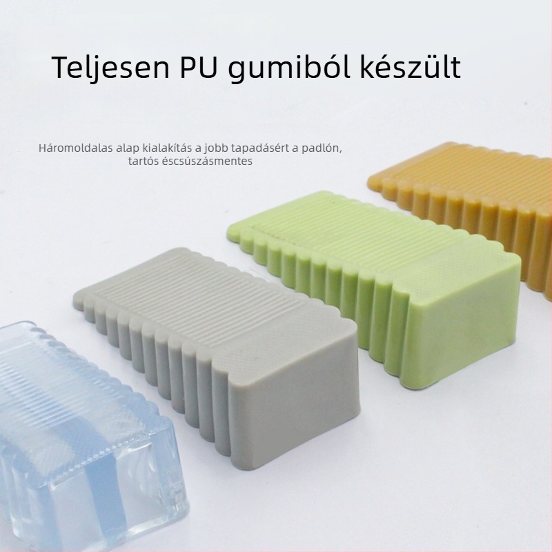 Padlóra szerelt gumiból készült ajtóstopper, modell 46119125, szélálló, ütközés- és csípés elleni védelem, kézi működtetés, modern minimális stílus