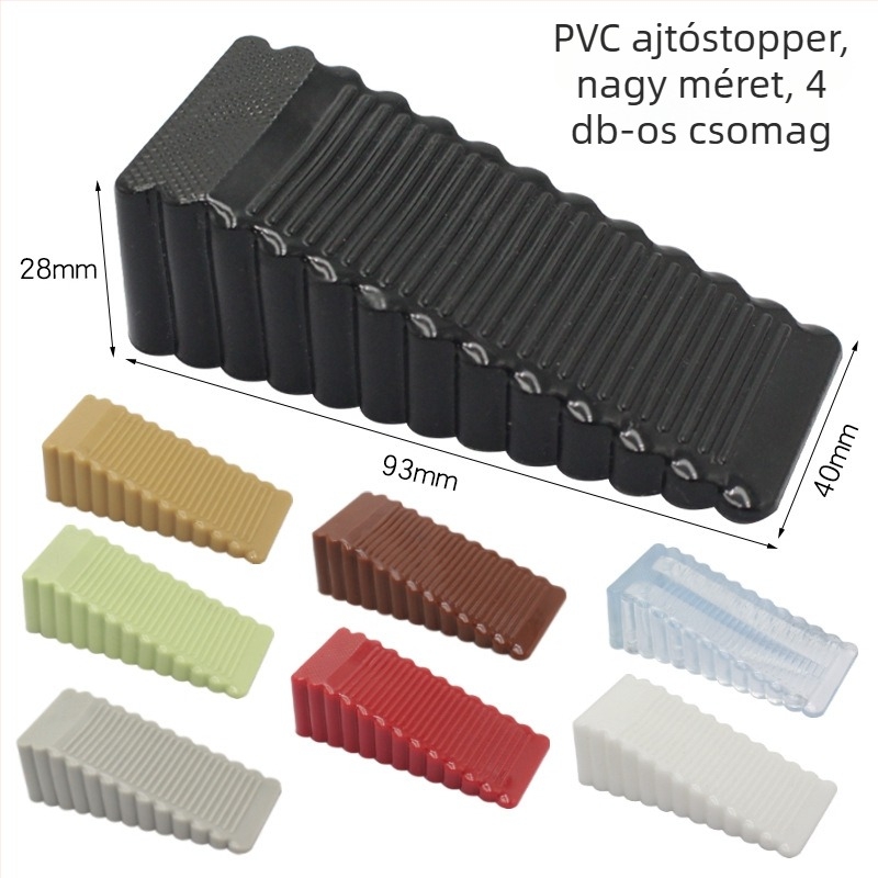 Padlóra szerelt gumiból készült ajtóstopper, modell 46119125, szélálló, ütközés- és csípés elleni védelem, kézi működtetés, modern minimális stílus