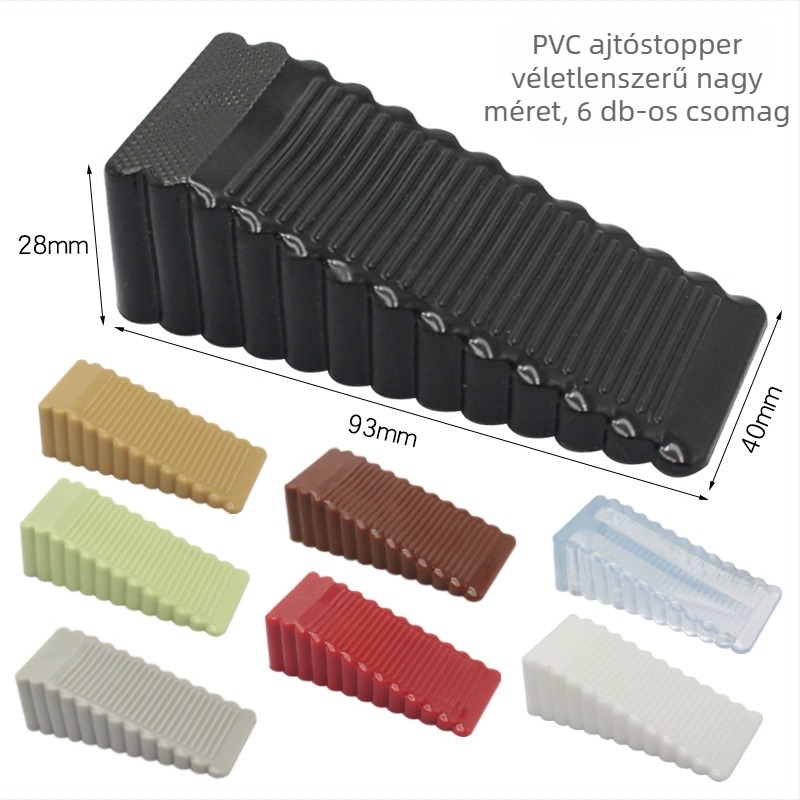 Padlóra szerelt gumiból készült ajtóstopper, modell 46119125, szélálló, ütközés- és csípés elleni védelem, kézi működtetés, modern minimális stílus