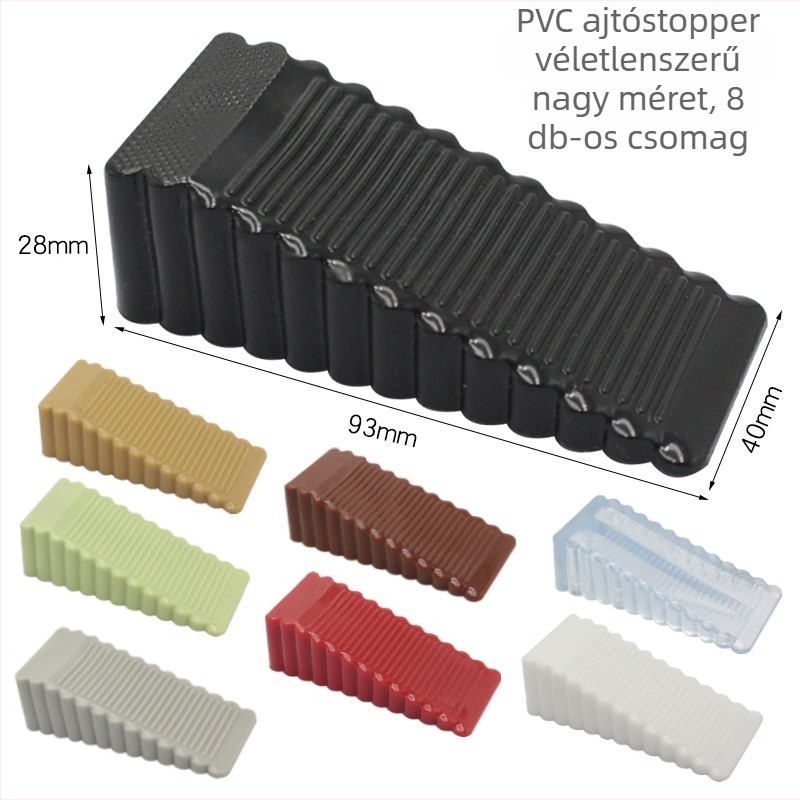 Padlóra szerelt gumiból készült ajtóstopper, modell 46119125, szélálló, ütközés- és csípés elleni védelem, kézi működtetés, modern minimális stílus
