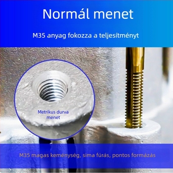 Rozsdamentes acél gépi menetfúró — titán bevonat, kobalttartalom