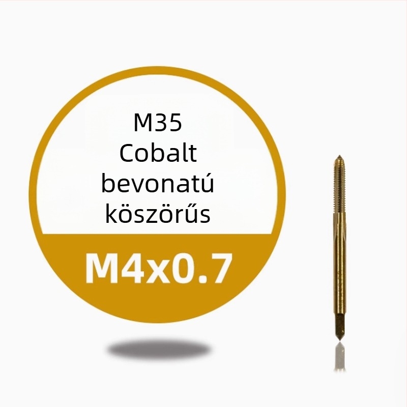 Rozsdamentes acél gépi menetfúró — titán bevonat, kobalttartalom