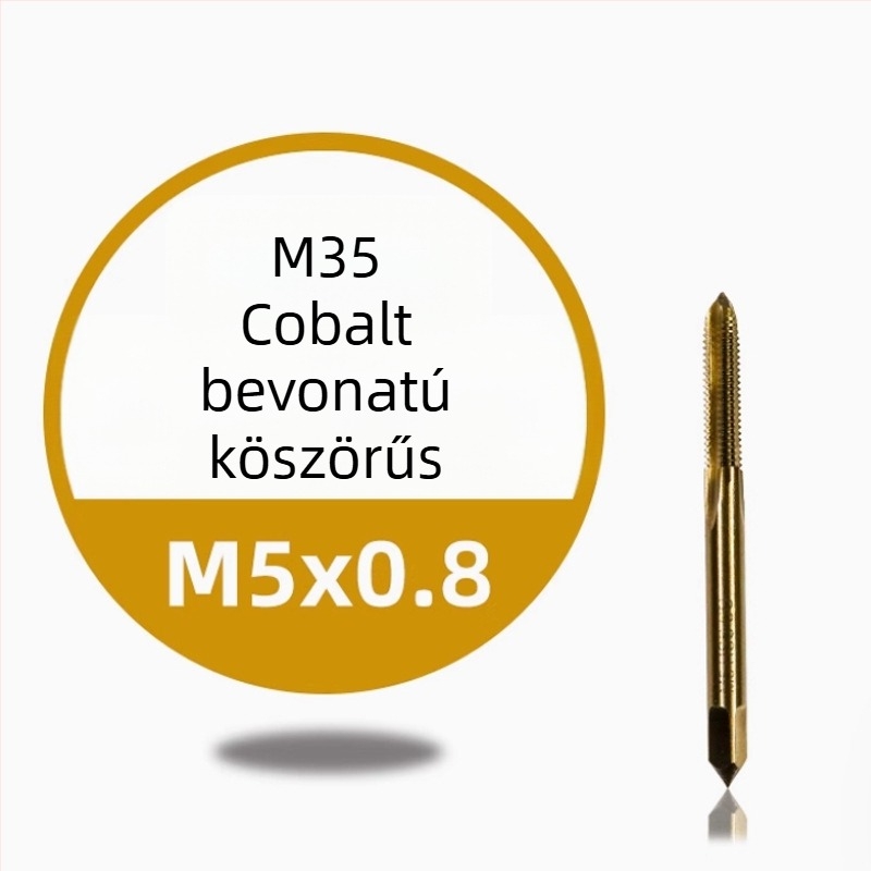 Rozsdamentes acél gépi menetfúró — titán bevonat, kobalttartalom