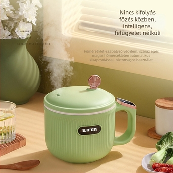Multifunkcionális elektromos forró fazék és mini rizsfőző, modell Tq-03a, IH fűtés, belső edény rozsdamentes acélból, mikroprocesszoros vezérlés, kapacitás legfeljebb 2 L, felhajtható kialakítás