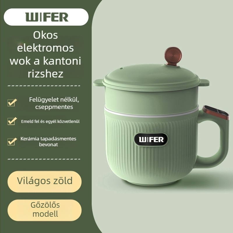 Multifunkcionális elektromos forró fazék és mini rizsfőző, modell Tq-03a, IH fűtés, belső edény rozsdamentes acélból, mikroprocesszoros vezérlés, kapacitás legfeljebb 2 L, felhajtható kialakítás