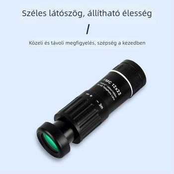 Monokuláris távcső 12x22, keresztes retikül, gyenge fényű éjszakai látás, kompakt hordozható távolságmérő