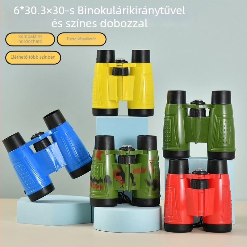 Aiweite 6x30 gyerekeknek szánt játék-binokulár távcső, kompakt és hordozható, PP anyag