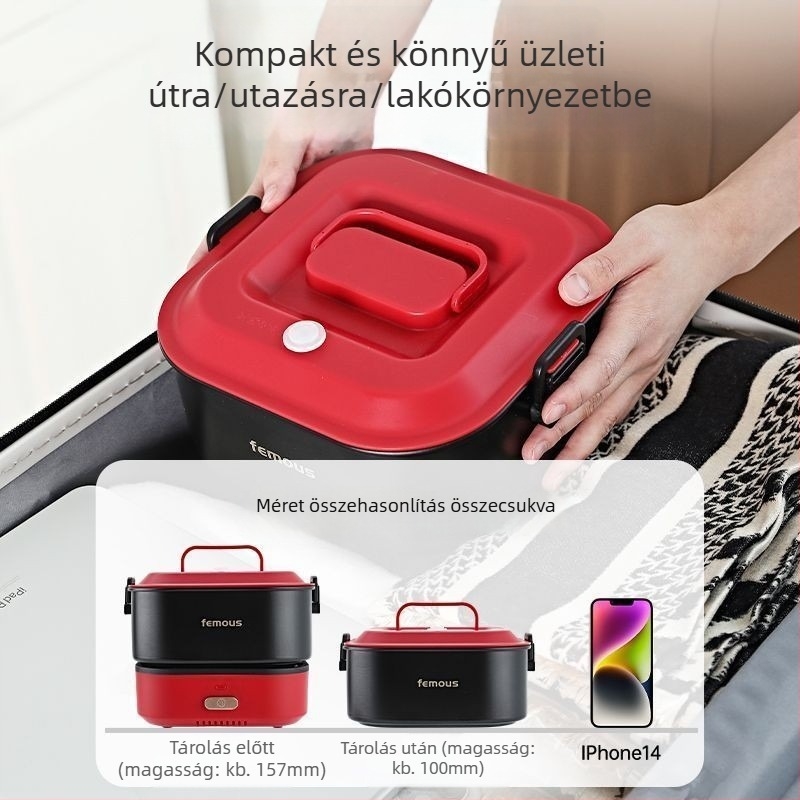 Famous elektromos forrófazék szétválasztható, összecsukható kivitel, 2,5 L, 801–1000 W, száraz égés elleni védelem, fém test