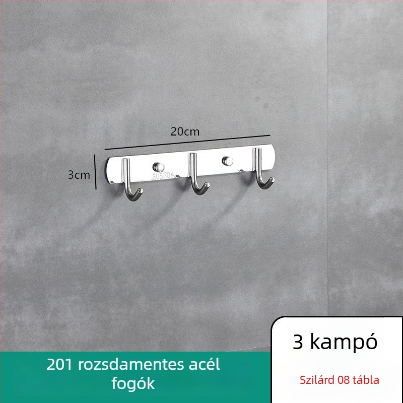 Műanyag konyhai falra szerelhető akasztópolc, telepítés nélkül – spatula, kanál és kés tárolására