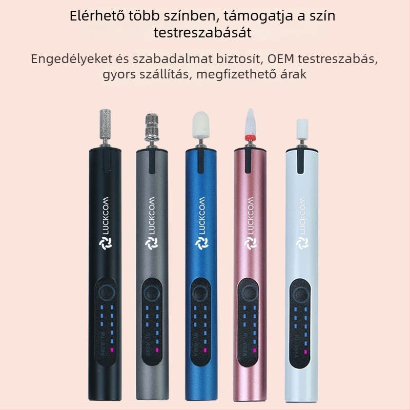 Újratölthető lítium akkumulátoros körömdolgozó, 3.7V, három sebesség, 0.5 m kábel, reszeléshez, gravírozáshoz és polírozáshoz