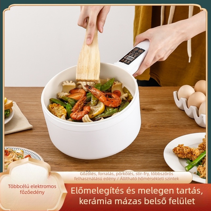 Multfunkciós elektromos főzőedény kerámiabevonatú belső tartállyal, minden egyben, mikroprocesszoros vezérlés, szigetelés, kapacitás 2,1–4 L, 2–3 személy részére