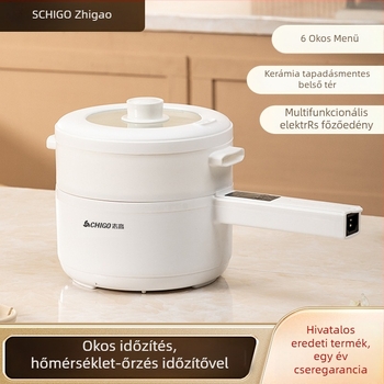Chigo elektromos főzőedény, kétszintes kialakítás, kapacitás 2,1–4 L, belső edény kerámia-krystal, mechanikus és mikroprocesszoros vezérlés, szigetelés és időzítő, otthoni vagy kollégiumi használatra, modell ZNXG-70