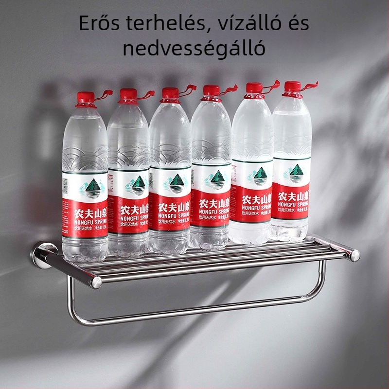 Baiyu 5 részes rozsdamentes acél törölközőtartó készlet, modern minimalista fürdőszoba stílus, fényes felület