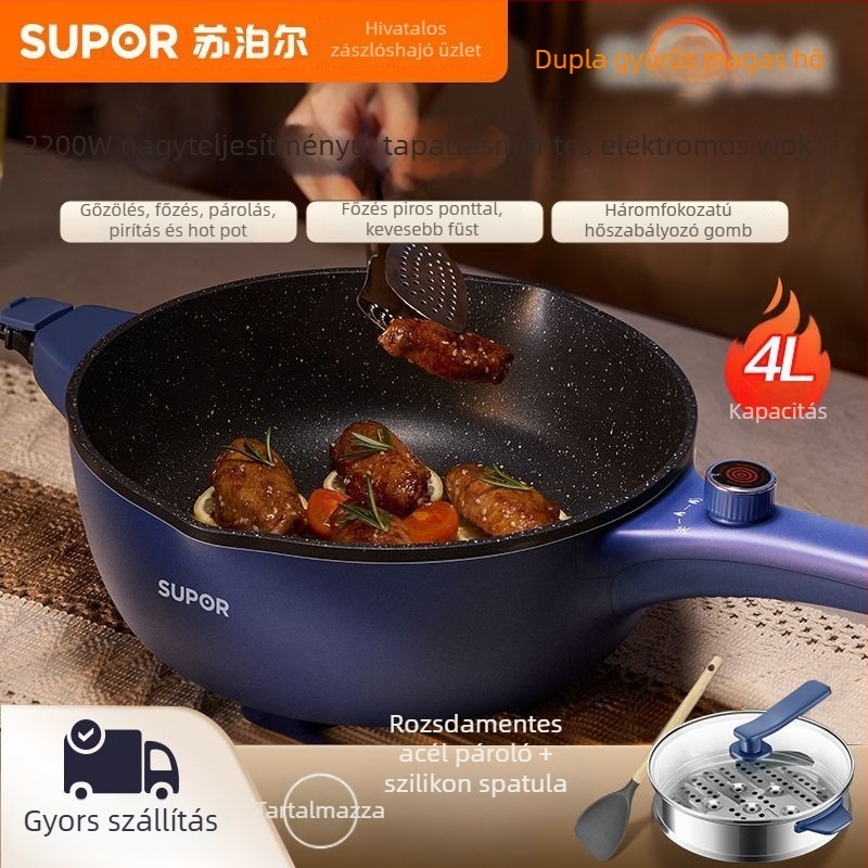 Supor elektromos forrófazék – többfunkciós edény gőzölésre, főzésre, sütésre, 3–4 l