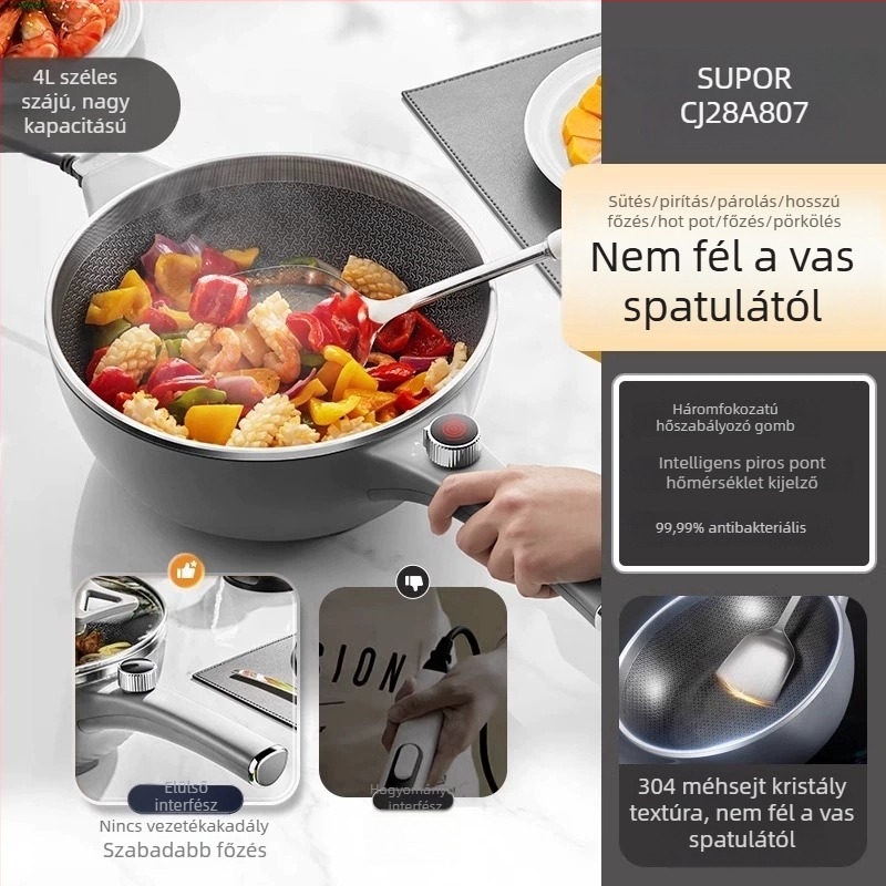 Supor elektromos forrófazék – többfunkciós edény gőzölésre, főzésre, sütésre, 3–4 l