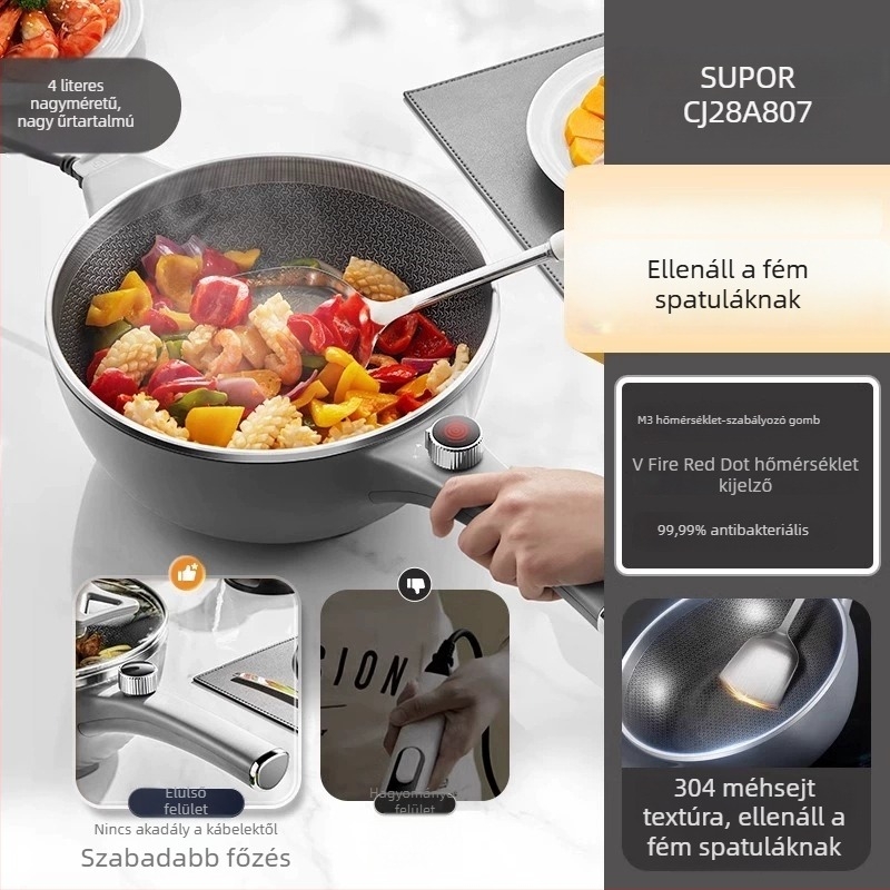 Supor elektromos forrófazék – többfunkciós edény gőzölésre, főzésre, sütésre, 3–4 l