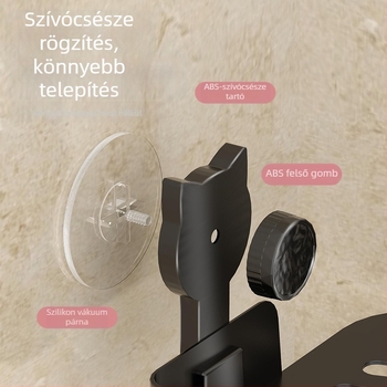 4-soros sarkos vákuumos fürdőszobai tároló, falra szerelhető, fúrás nélküli, műanyag, spré bevonatú felület, teherbírás 5–10 kg