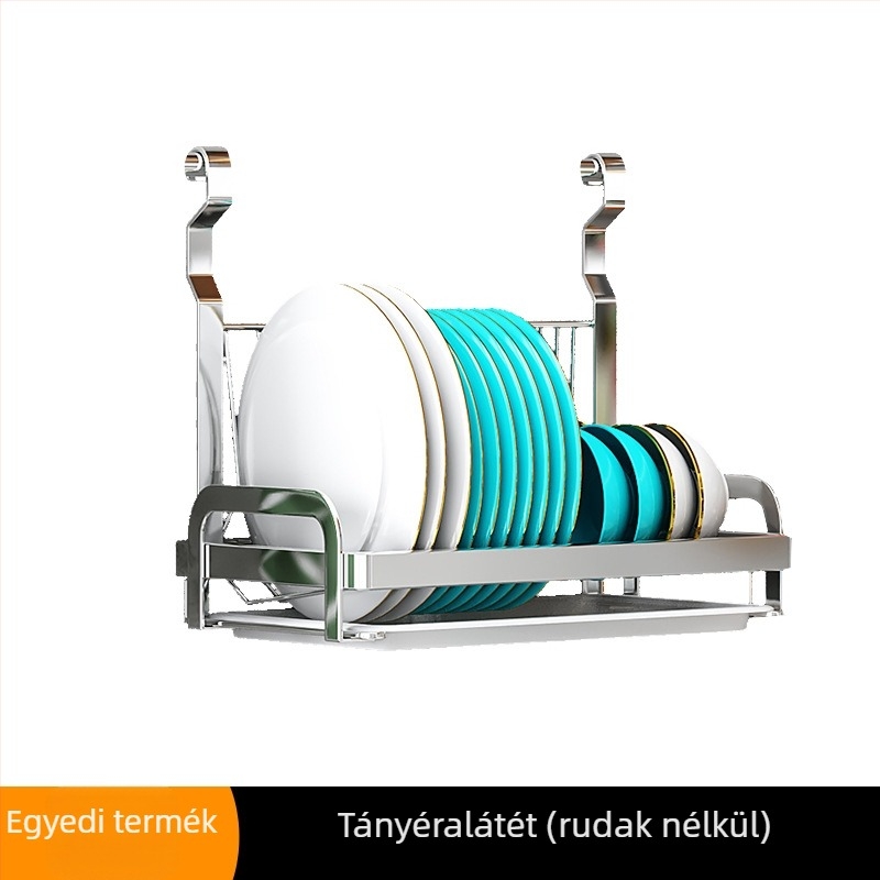 Fali konyhai tároló rozsdamentes acélból, sokoldalú, téglalap alakú, összecsukható kivitel, pálcikák, edények, fűszerek és fedők tárolására