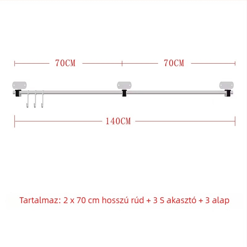 Fali konyhai tároló rozsdamentes acélból, sokoldalú, téglalap alakú, összecsukható kivitel, pálcikák, edények, fűszerek és fedők tárolására