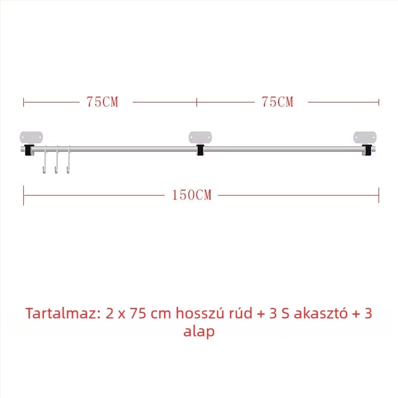 Fali konyhai tároló rozsdamentes acélból, sokoldalú, téglalap alakú, összecsukható kivitel, pálcikák, edények, fűszerek és fedők tárolására