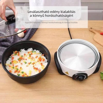 Szetválasztott elektromos forrófazék, 4–5 L, rozsdamentes acél test, <800W, többfunkciós: sütés, főzés, párolás, dinsztelés és hot pot; hőmérséklet-szabályozó