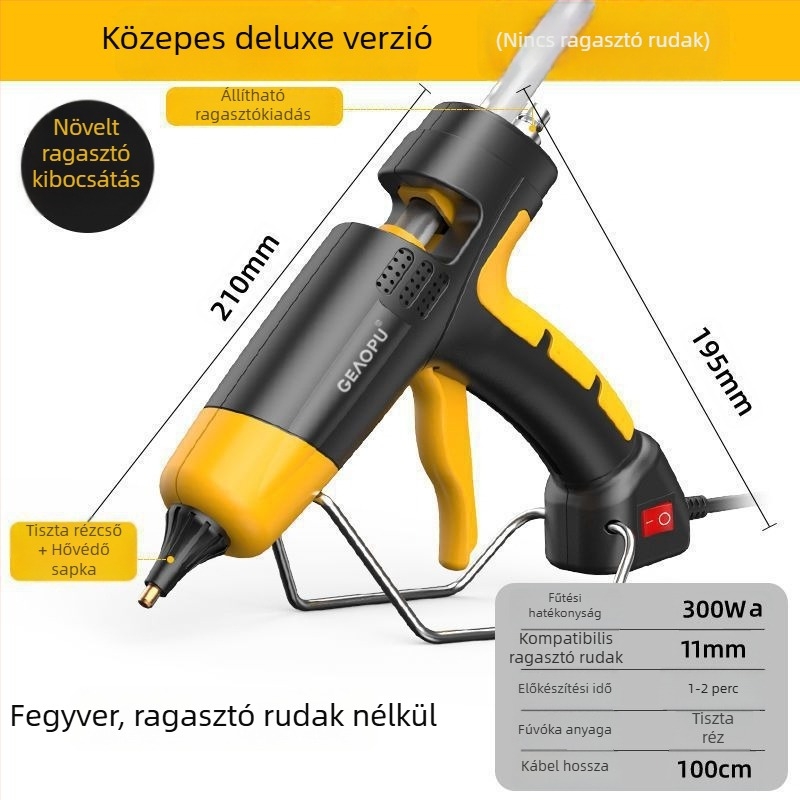 Ipari szintű nagy teljesítményű forró ragasztópisztoly, szabályozható hőmérséklet és nagy viszkozitás háztartási használatra