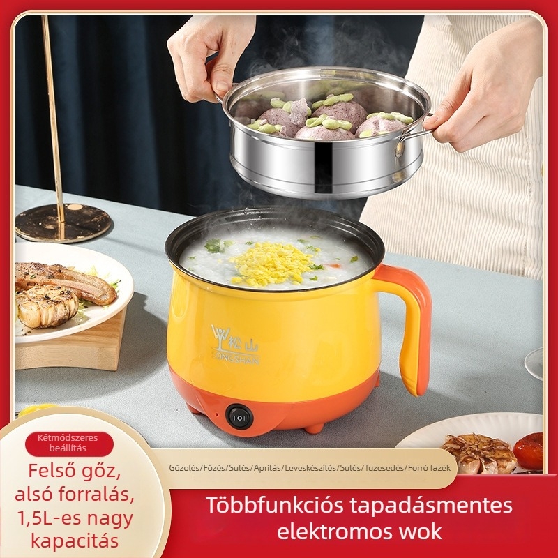Elektromos főzőedény, 2 L kapacitás, szigetelés, mechanikus vezérlés, 2 rétegek, 1 belső tartály