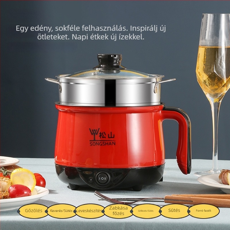 Elektromos főzőedény, 2 L kapacitás, szigetelés, mechanikus vezérlés, 2 rétegek, 1 belső tartály