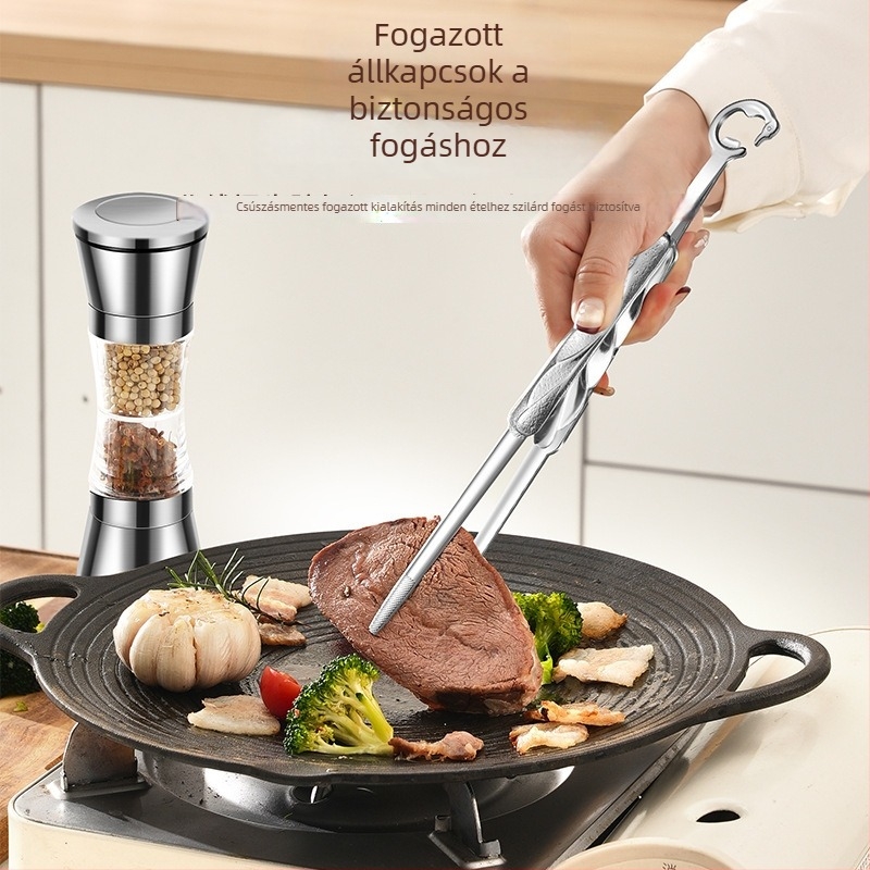 304 rozsdamentes acél barbecue készlet – négy darabos: olló, csipesz, fűszerőrlő, fűszertartó üveg