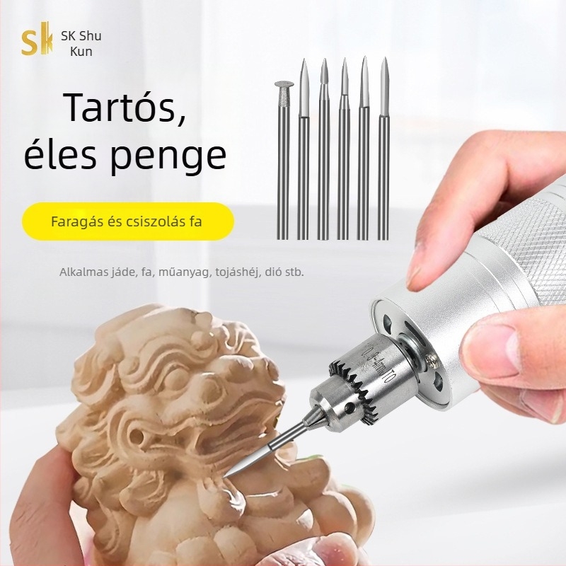 Shuokun Nagy teljesítményű kézi elektromos csiszoló- és gravíró készülék nefrit polírozásához és gravírozásához, hálózati tápellátás, 50V max, alkalmas nefrithez, fához, fémhez, műanyaghoz és DIY projektekhez