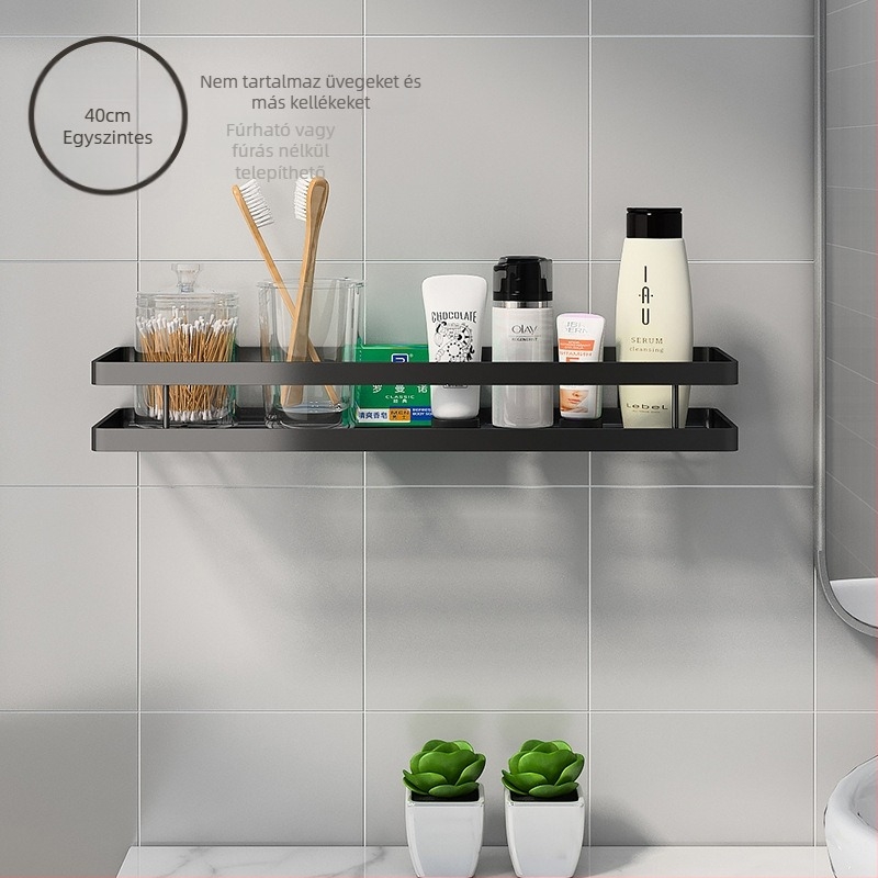 Fali fürdőszobai tárolópolc szénacélból, felületét műanyag bevonattal, 20 kg terhelhetőség, modell J011, Shengbei