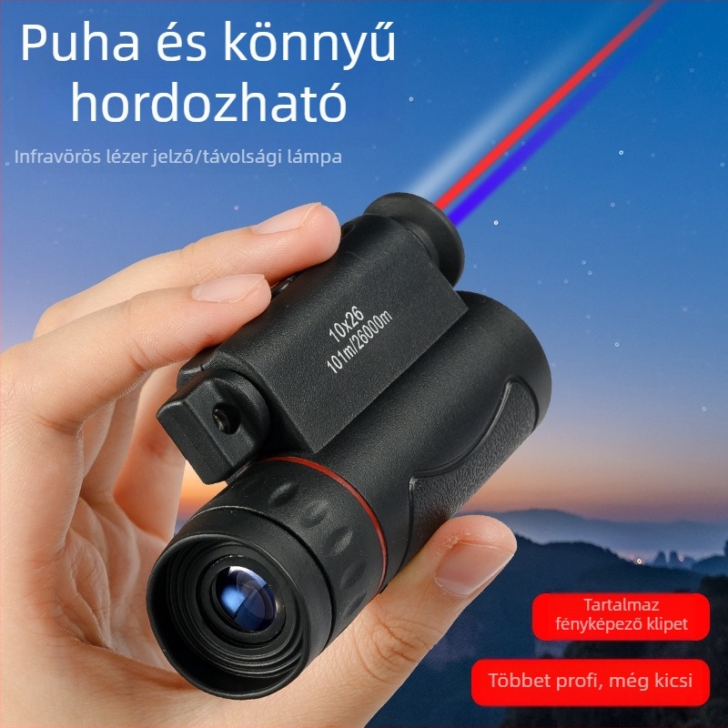 Gumírozott ütésálló binokuláris, kilépő pupilla 1–5 mm, márka Unique