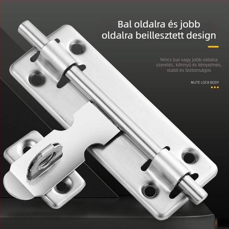 Rozsdamentes acél ajtózár - balra/jobbra csap, felületi szerelés, Modell 189, Típus A
