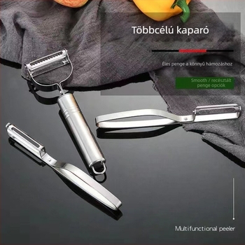 Három darabos rozsdamentes acél hámozó- és reszelő készlet gyümölcsöknek és zöldségeknek