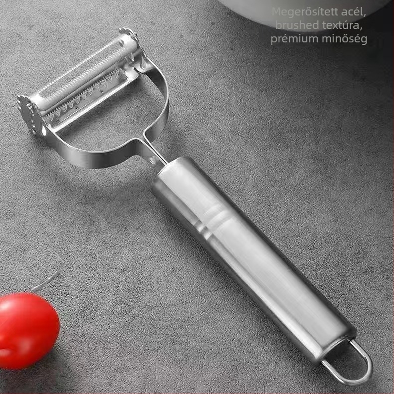 Három darabos rozsdamentes acél hámozó- és reszelő készlet gyümölcsöknek és zöldségeknek