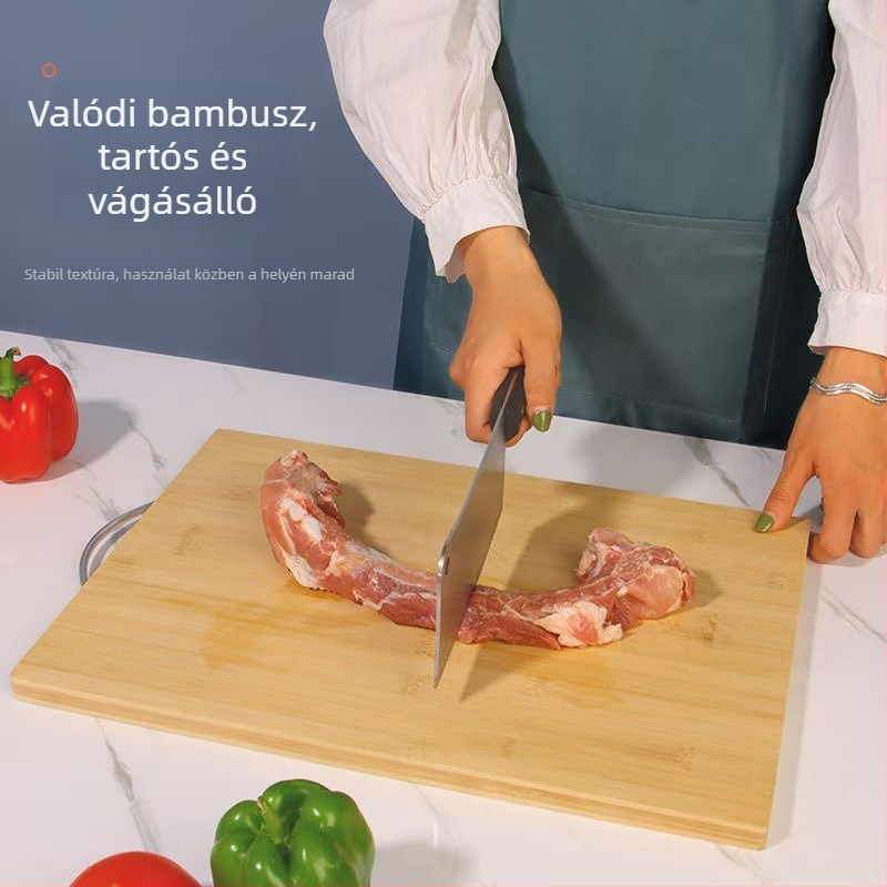 Miaopeng bambusz vágódeszka, penészmentes és antibakteriális, dupla oldalú, nagy méretű, vastított