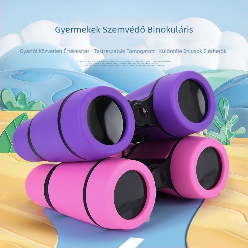 Gyerekeknek szóló binokuláris teleszkópos játék, 10x nagyítás, HD kép, állítható fókusz