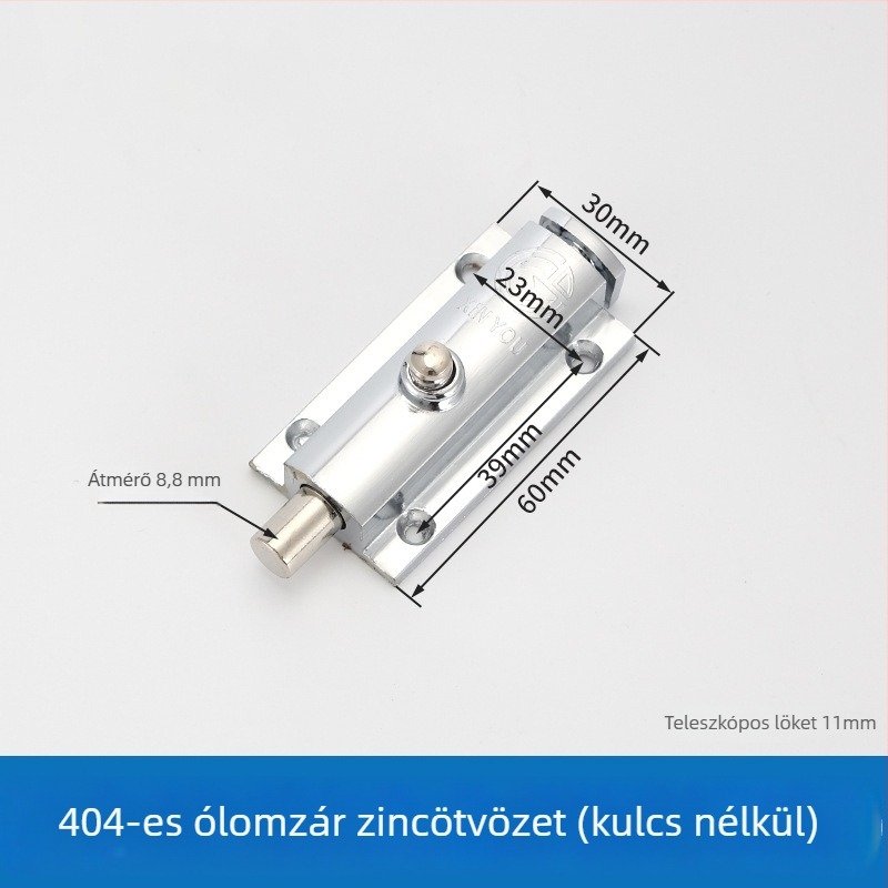 Egységes mozgó retesz – 404/406/506, cink ötvözetből, felületkezelés: cink, modern minimalist stílus ajtókhoz és szekrényekhez