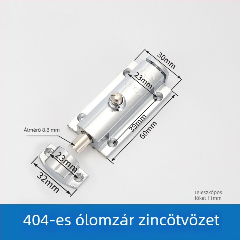 Egységes mozgó retesz – 404/406/506, cink ötvözetből, felületkezelés: cink, modern minimalist stílus ajtókhoz és szekrényekhez