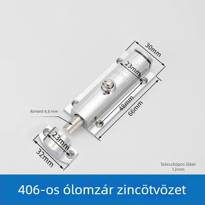 Egységes mozgó retesz – 404/406/506, cink ötvözetből, felületkezelés: cink, modern minimalist stílus ajtókhoz és szekrényekhez