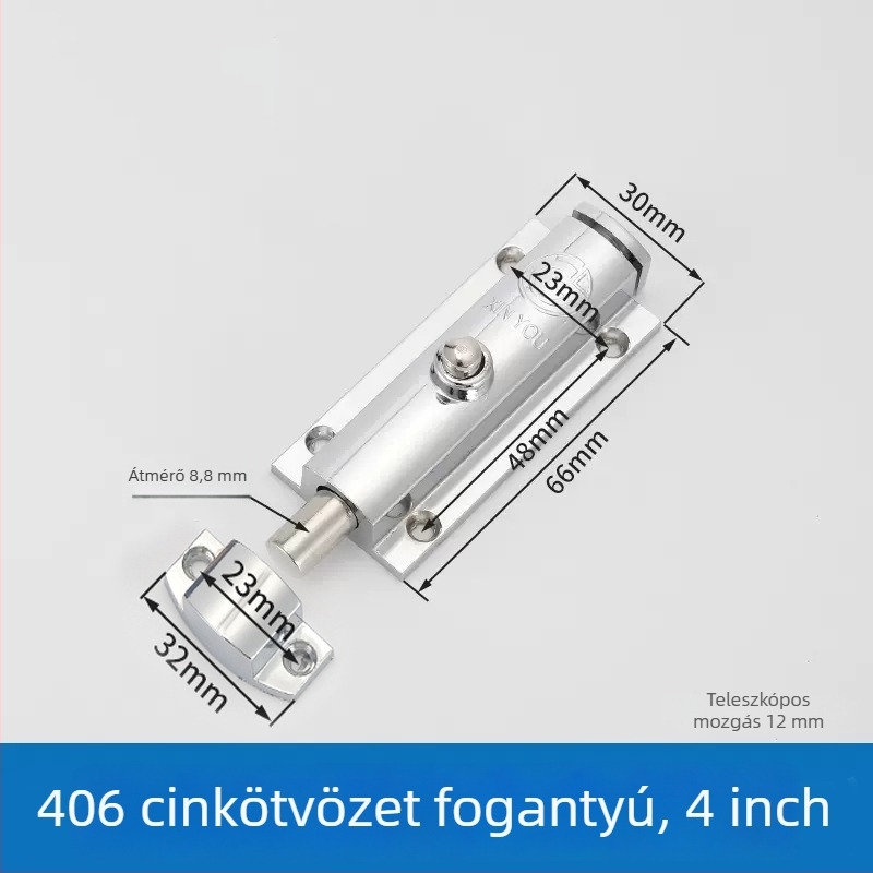 Egységes mozgó retesz – 404/406/506, cink ötvözetből, felületkezelés: cink, modern minimalist stílus ajtókhoz és szekrényekhez