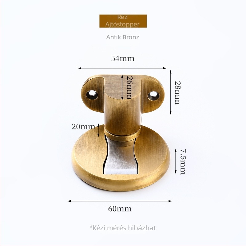 Padlóra szerelt ajtózáró automatikus vezérléssel, réz, polírozott felület, modell Home Arts -003, új kínai stílus.