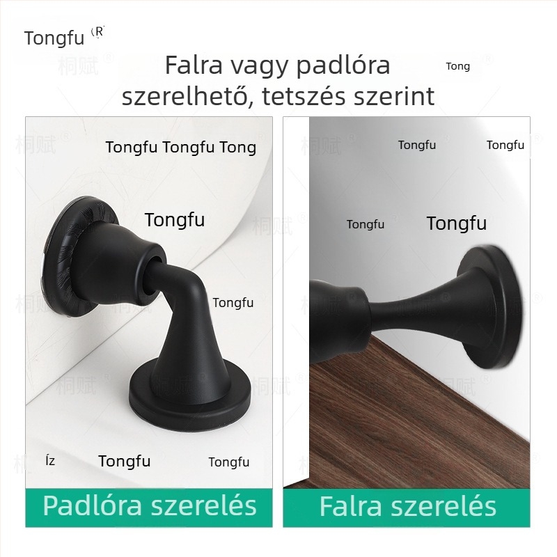 Szilikon ajtóstopper lyukasztás nélkül, csendes ütközésvédő párnával, falra szerelhető