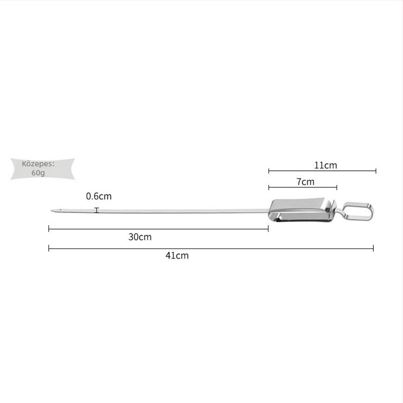SHI.CC rozsdamentes acél BBQ nyársak – 100 darabos újrafelhasználható készlet, modern minimalist stílus