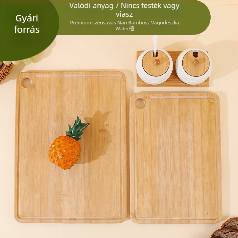 Konyhai bambusz vágódeszka, kompakt, kétoldalas, kis méret