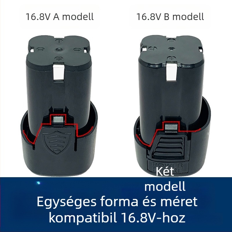 12V lítiumakkumulátor vezeték nélküli fúróhoz, újratölthető, kompatibilis 16.8V eszközökkel