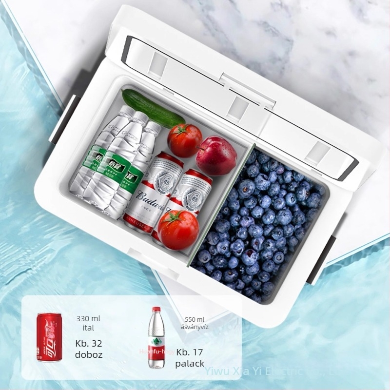 Amoi Xiaoxin autóhűtő kompresszorral, 20 L, hordozható, izolált mini hűtő autóhoz, kollégiumba és otthonra